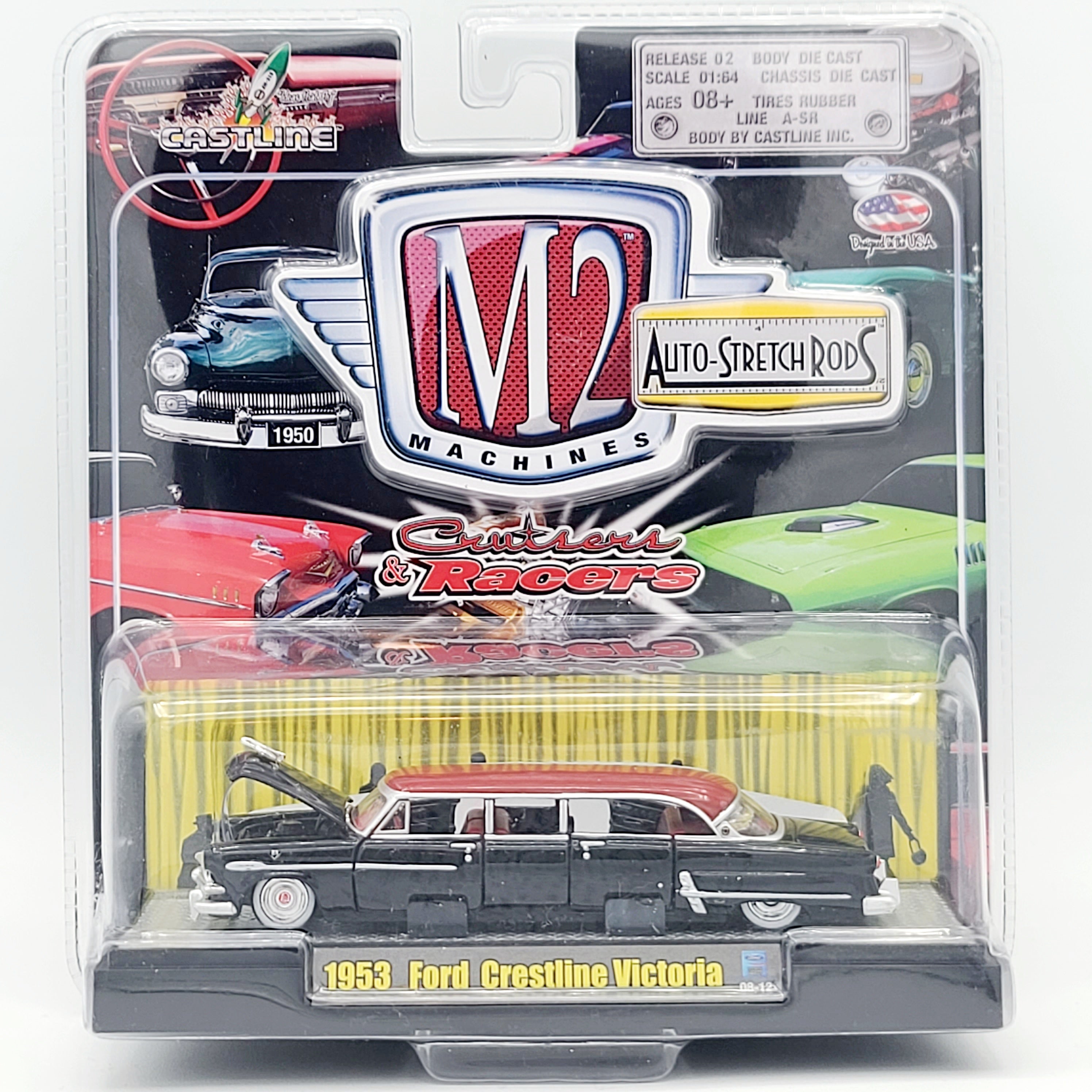 M2 Machines '53 Ford Crestline Victoria Limo - 1:64, Black (2008 Auto Stretch Rods - Customs & Racers REL.2)